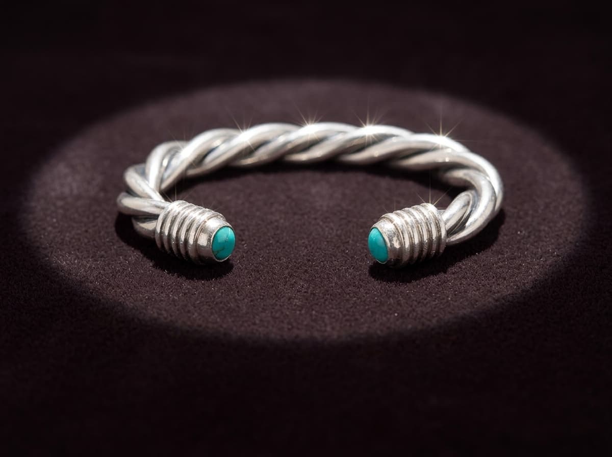 Sterling Silver Royston Turquoise Bracelet - Size 7 #067 - image 1 of 1