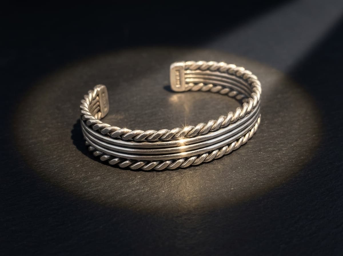 Sterling Silver Bracelet - Size 7 #083 - image 1 of 1