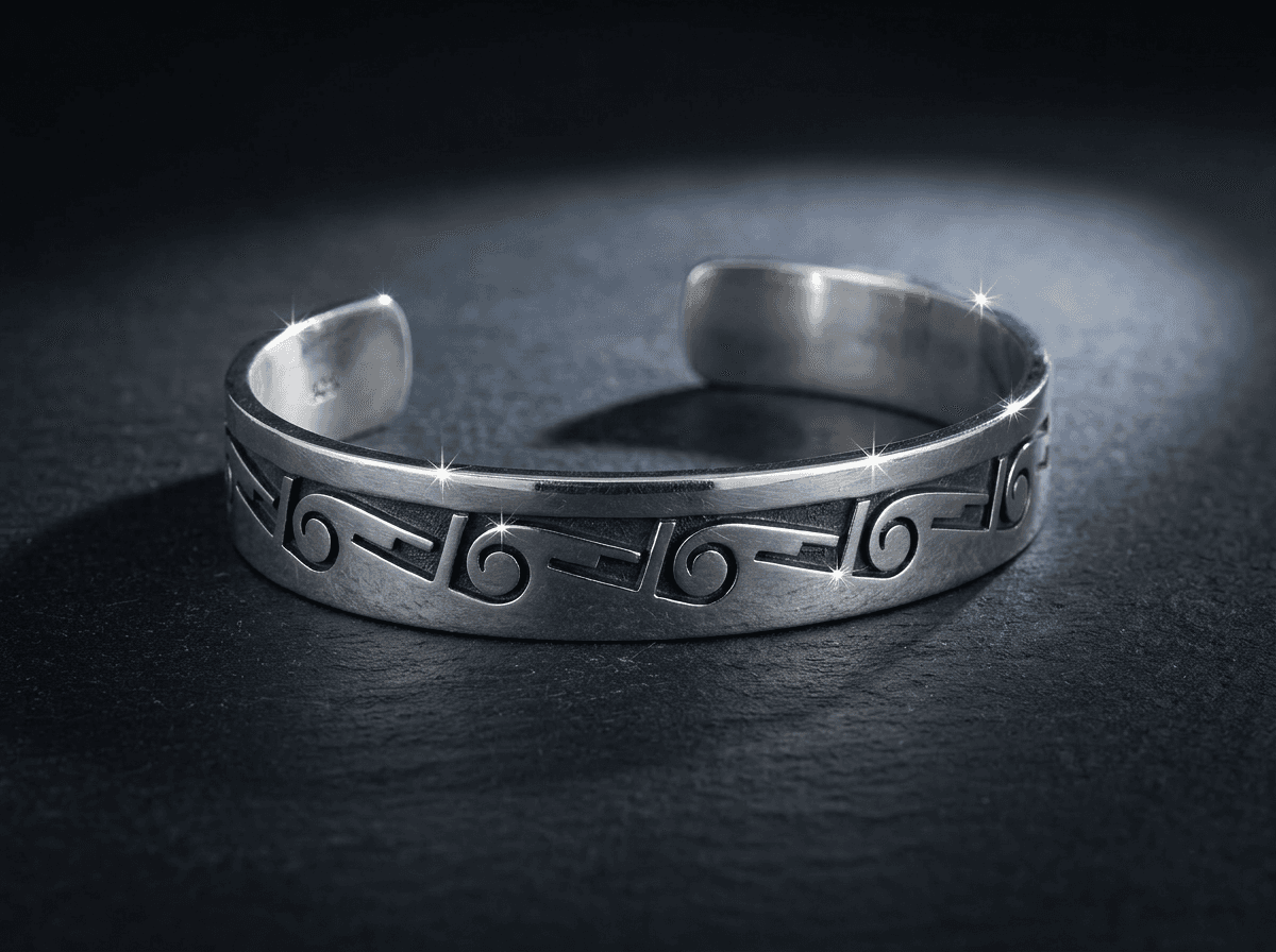 Sterling Silver Bracelet - Size 7.75 #065 - image 1 of 1