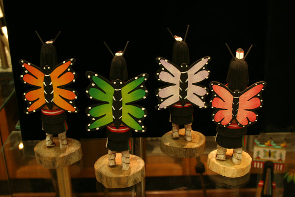 Hopi 7.5″ Kachina: Butterfly Girl (Color: Green)